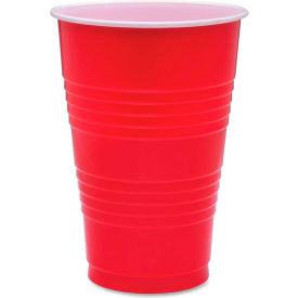Genuine Joe GJO11251 - Party Cups Red Plastic 16 Oz. 50/Pack Red