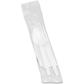 Genuine Joe® GJO58926  Wrapped Cutlery Kit Plastic White 250/Carton