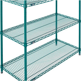 Global Industrial B2255795 Nexel® 4 Shelf, Poly-Green® Wire Shelving Unit, Starter, 42"W x 14"D x 63"H image.