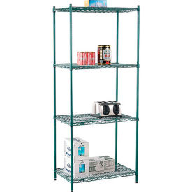 Global Industrial B2255781 Nexel® 4 Shelf, Poly-Green® Wire Shelving Unit, Starter, 36"W x 21"D x 86"H image.