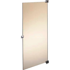Global Partitions 40-9882360-AL ASI Global Partitions Phenolic Black Core Inward Swing Partition Door w/ Hardware - 24"W Almond image.