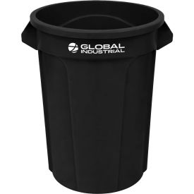 Global Industrial™ Plastic Round Trash Can 55 Gallon Black