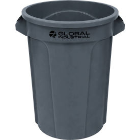 Global Industrial™ Plastic Round Trash Can 55 Gallon Gray