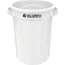 Global Industrial™ Plastic Round Trash Can 55 Gallon White