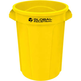 Global Industrial™ Plastic Round Trash Can 55 Gallon Yellow