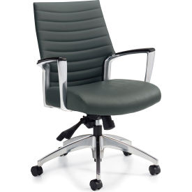 Global™ Ribbed Back Office Chair - Vinyl - Mid Back - Gray - Accord Series Global™ Ribbed Back Office Chair - Vinyl - Mid Back - Gray - Accord Series