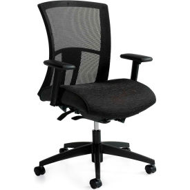 Global™ Mesh Back Chair w/ Weight Sensing Tilt - Fabric - Mid Back - Black - Vion Series Global™ Mesh Back Chair w/ Weight Sensing Tilt - Fabric - Mid Back - Black - Vion Series