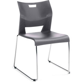 Global Industries Inc 6621CH-SHW Global™ Armless Molded Stacking Chair with Sled Base - Plastic - Shadow- Duet Series image.
