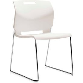 Global Industries Inc 6711-CH-IVC Global™ Armless Stacking Chair - Plastic - Ivory Clouds - Popcorn Series image.