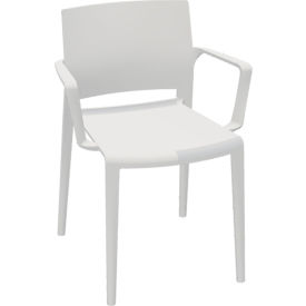 Global Bakhita Stacking Chair with Arms Polymer Milk 