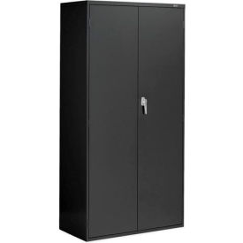 Global Industries Inc 9336-S72L-BLK Global Industries 9300 Series Storage Cabinet, Lever Handle, 36"Wx18"Dx72"H, Black, Assembled image.