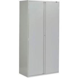 Global Industries Inc 9336P-S72L-LGR Global Furniture 9300 Series Storage Cabinet, Recessed Handle, 36"Wx18"Dx72"H, Gray, Assembled image.