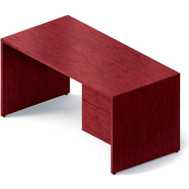Global™ Wood Desk with Right Pedestal - 60" - Quartered Mahogany  - Genoa Series Global™ Wood Desk with Right Pedestal - 60" - Quartered Mahogany  - Genoa Series
