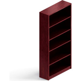 Global Industries Inc GHBC72-QTM Global™ Bookcase, 4 Shelves - 72"H - Quartered Mahogany  - Genoa Series image.