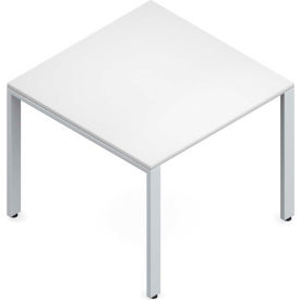 Global Industries Inc PN363629TU-WHT Global Conference Table - Laminate - 36"W x 36"L - White/Tungsten Frame - Princeton Series image.