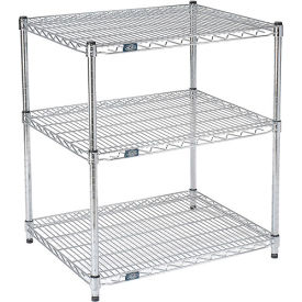 Global Industrial B2351828 Nexel® 2 Shelf, Chrome ESD Wire Shelving Unit, Starter, 36"W x 12"D x 34"H image.