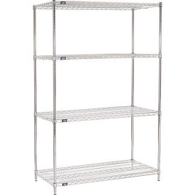 Global Industrial B2351853 Nexel® 4 Shelf, Chrome ESD Wire Shelving Unit, Starter, 36"W x 12"D x 54"H image.