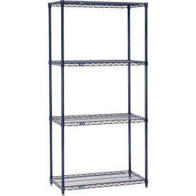 Global Industrial B2333241 Nexel® 5 Shelf, Nexelon® Blue Wire Shelving Unit, Starter, 24"W x 18"D x 63"H image.