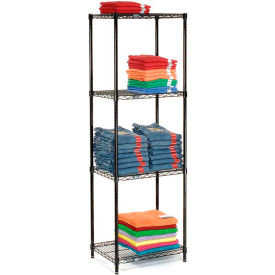 Global Industrial B2335827 Nexel® 5 Shelf, Black Epoxy Wire Shelving Unit, Starter, 24"W x 18"D x 74"H image.