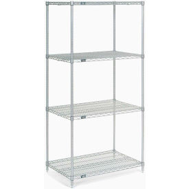 Global Industrial B2333233 Nexel® 5 Shelf, Chrome Wire Shelving Unit, Starter, 24"W x 18"D x 74"H image.