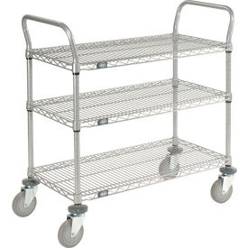 Global Industrial B2276528 Nexel® Utility Cart w/3 Shelves & Poly Casters, 1200 lb. Capacity, 30"L x 18"W x 39"H image.