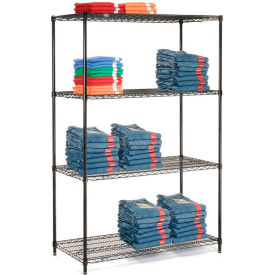 Global Industrial B2335799 Nexel® 5 Shelf, Black Epoxy Wire Shelving Unit, Starter, 36"W x 18"D x 63"H image.