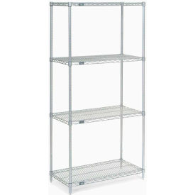 Global Industrial B2333273 Nexel® 5 Shelf, Poly-Z-Brite® Wire Shelving Unit, Starter, 36"W x 18"D x 74"H image.