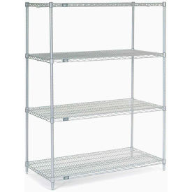 Global Industrial B2335416 Nexel® 5 Shelf, Stainless Steel Wire Shelving Unit, Starter, 48"W x 18"D x 63"H image.