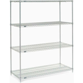 Global Industrial B2333298 Nexel® 5 Shelf, Chrome Wire Shelving Unit, Starter, 54"W x 18"D x 63"H image.