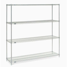 Global Industrial B2335435 Nexel® 5 Shelf, Stainless Steel Wire Shelving Unit, Starter, 60"W x 18"D x 63"H image.