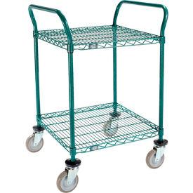 Global Industrial B3050308 Nexel® Utility Cart, 2 Shelf, Poly-Green®, 24"L x 24"W x 39"H, Polyurethane Swivel Casters image.