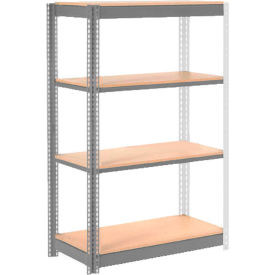 Global Industrial 4 Shelf Standard Duty Boltless Shelving Add On 36""W x 12""D x 60""H Wood Deck