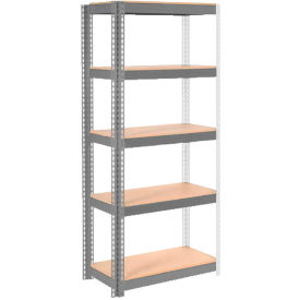 Global Industrial 5 Shelf Extra HD Boltless Shelving Add On 36""W x 24""D x 60""H Wood Deck USA