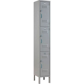 Global Industrial 292814 Global Industrial™ Capital® 3-Tier 3 Door Locker, 12"W x 15"D x 78"H, Gray, Assembled image.