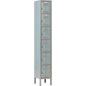 Global Industrial 292816 Global Industrial™ Capital® 6-Tier 6 Door Locker, 12"W x 15"D x 78"H, Gray, Assembled image.