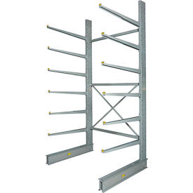 Global Industrial 320826 Global Industrial™ Single Sided Heavy Duty Cantilever Rack Starter, 2" Lip, 72"Wx58"Dx144"H image.