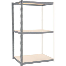 Global Industrial 3 Shelf Boltless Shelving Add On Solid Deck3300 lb Cap96""W x 48""D x 84""HUSA