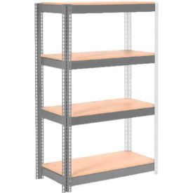 Global Industrial 4 Shelf Extra HD Boltless Shelving Add On 36""W x 24""D x 60""H Wood Deck USA