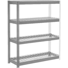 Global Industrial 4 Shelf Extra HD Boltless Shelving Add On 36""W x 12""D x 60""H Wire Deck USA