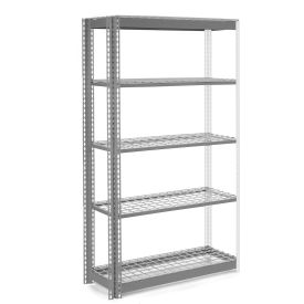 Global Industrial 5 Shelf Standard Duty Boltless Shelving Add On 48""W x 24""D x 60""H Wire Deck