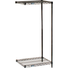 Global Industrial B3081064 Nexel® 2 Shelf, Black Epoxy Wire Shelving Unit, Add On, 24"W x 14"D x 34"H image.