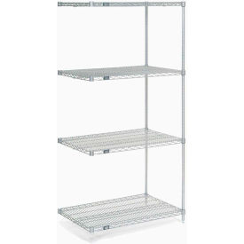 Global Industrial B2333177 Nexel® 5 Shelf, Chrome Wire Shelving Unit, Add On, 24"W x 18"D x 74"H image.