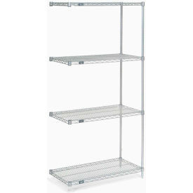 Global Industrial B2333013 Nexel® 5 Shelf, Poly-Z-Brite® Wire Shelving Unit, Add On, 36"W x 18"D x 86"H image.