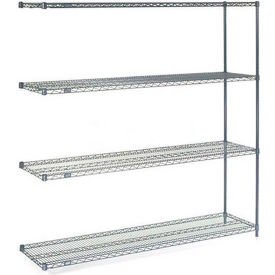 Global Industrial B2333176 Nexel® 5 Shelf, Nexelon® Blue Wire Shelving Unit, Add On, 54"W x 18"D x 74"H image.