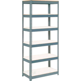 Global Industrial 6 Shelf Heavy Duty Boltless Shelving Starter 48"Wx24"Dx60"HLaminate Deck