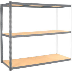 Global Industrial 3 Shelf Wide Boltless Shelving Add On 60""W x 24""D x 60""H Wood Deck USA