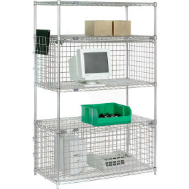 Nexel® 5 Shelf Chrome Mini Security Wire Shelving Unit 36""W x 24""D x 21""H