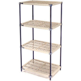 Global Industrial B2335988 Nexel® Nexelite® 5 Shelf, Vented Plastic Mat Shelving Unit, Starter, 42"W x 18"D x 63"H image.