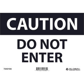 Global Industrial 724210A Global Industrial™ Caution Do Not Enter Sign, 7x10, Aluminum image.