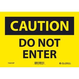 Global Industrial 724210P Global Industrial™ Caution Do Not Enter, 7x10, Pressure Sensitive Vinyl image.